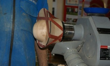 The bowl held on a jamchuck to remove the chucking point